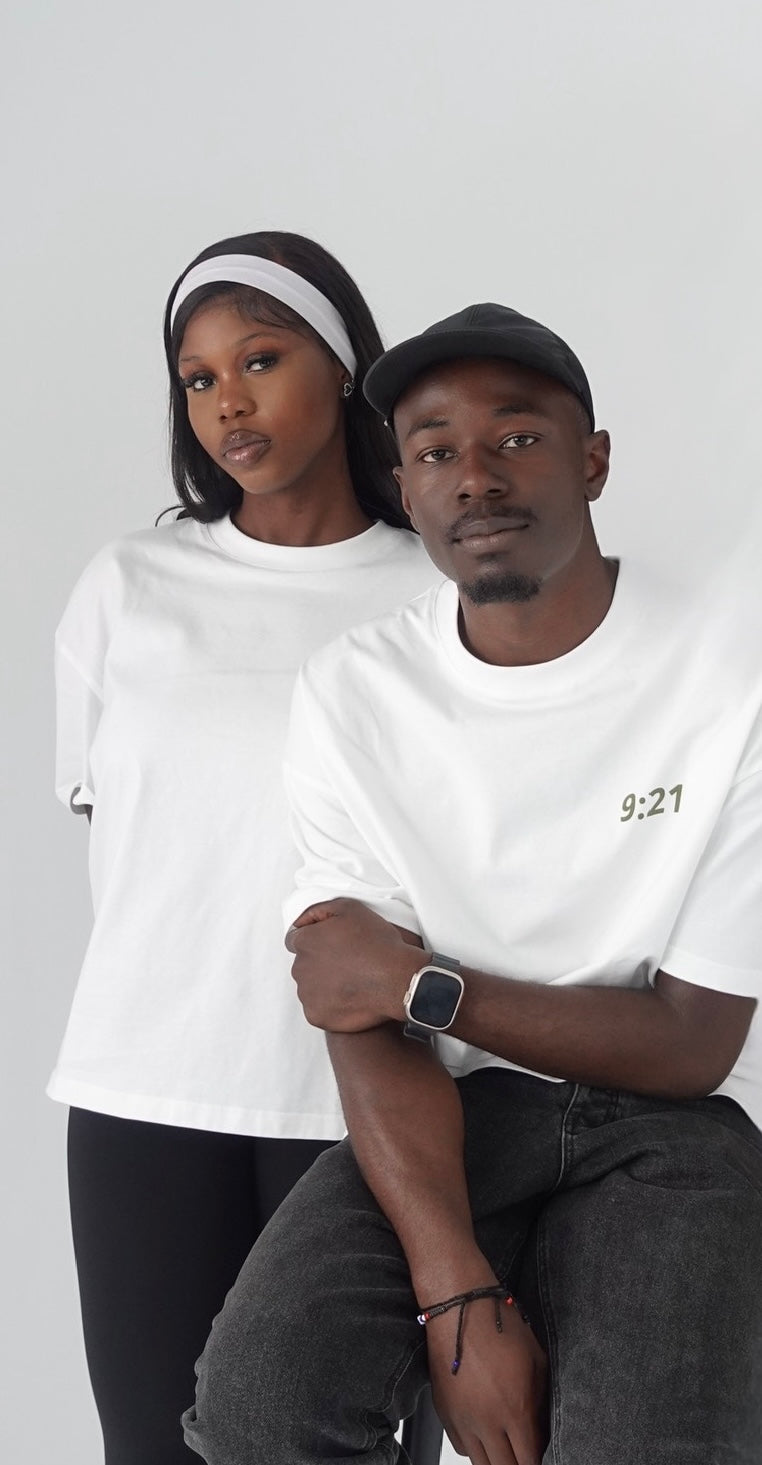 T-shirt blanc "9:21"